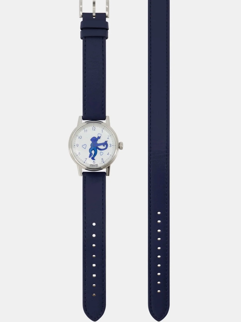 Navy Blue Unisex Analog Watch with Heart Motif